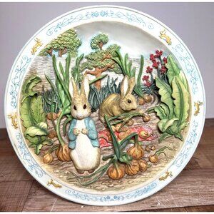 Easter Beatrix Potter Collector Plate A Pocket Full Of Onions Plays Music Hangs